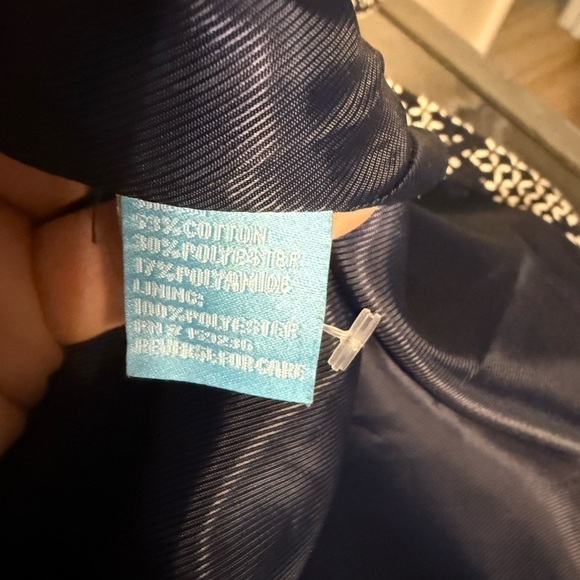 J McLaughlin Hester Raffia Palm Leaf Jacket navy blue women’s size small - Picture 9 of 11